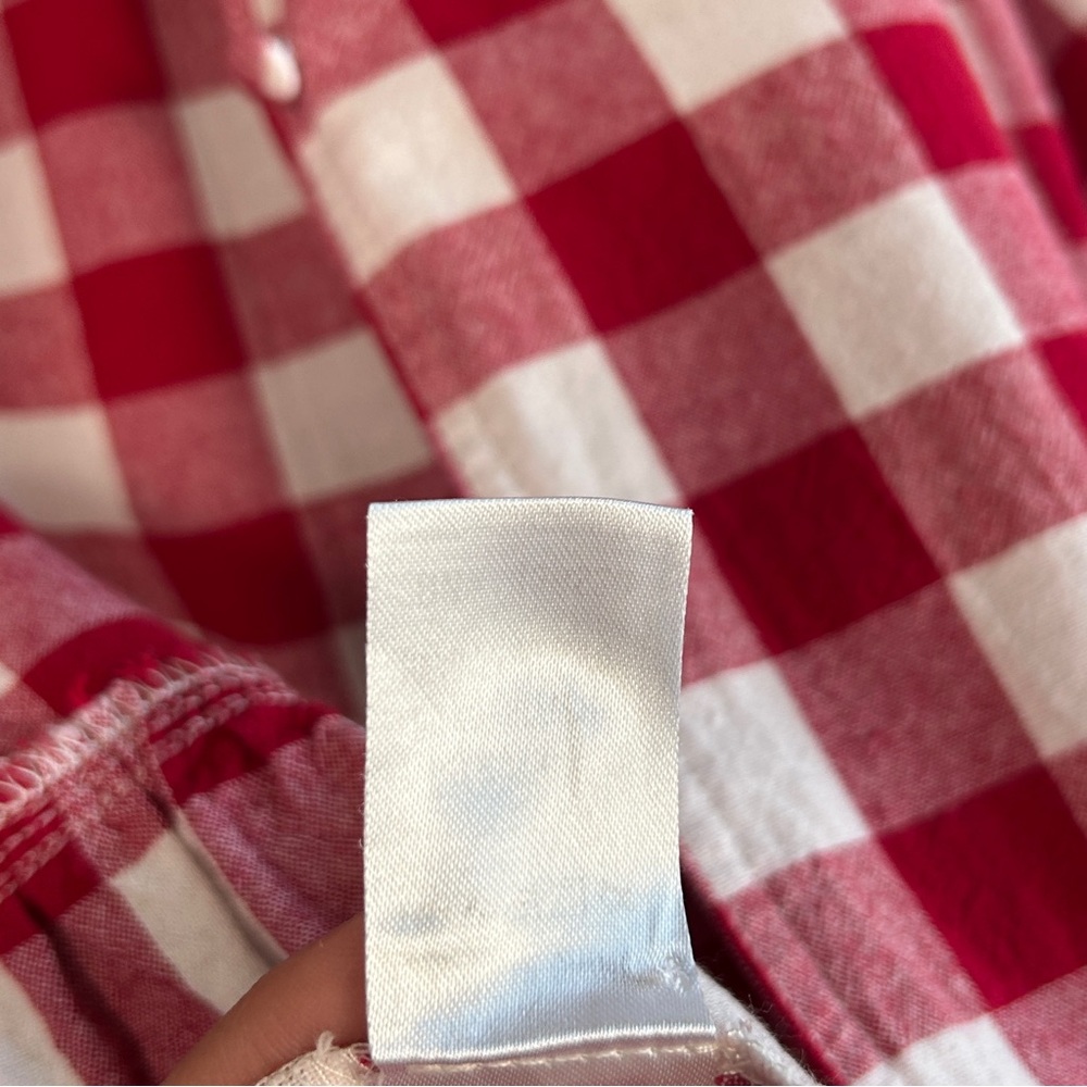 Tuckernuck Pomander Place size L Scarlett button down apple red gingham cotton - Picture 12 of 12